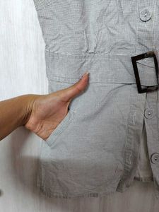 ❗ CLEARANCE ❗ Button-Up Top with Belt Detail