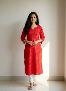 ✨Elegant Red🍒 Printed Kurta