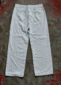 White Straight Wide Cut