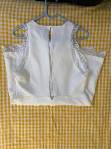 White Lace Trim Romper Bust 32 Waist 28