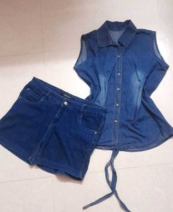*COMBO* Denim Top & Shorts Set 💙✨️