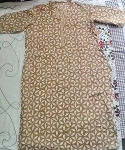 Brown Patterned Kurti - Casual Chic