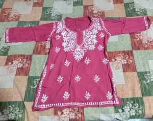 Pink Chikankari Kurti