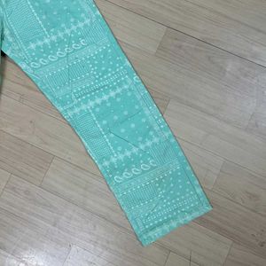 Mint Green Bandana Print Jeans.