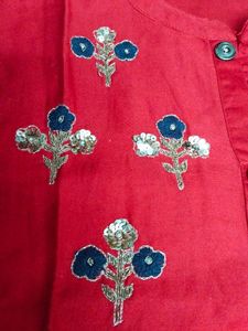 Red Silk Kurti