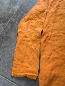 Gents Mandarin Collar Shirt - Mustard