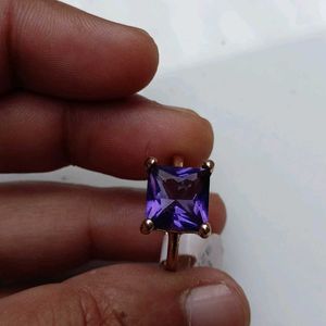 Purple Stone Gold Ring