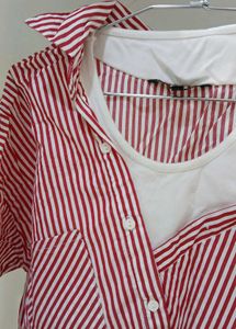 Striped Blouse with Tank Top