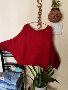 Red Knit Pullover Sweater