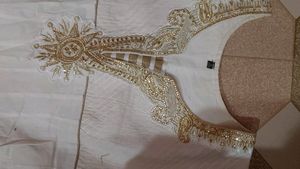 Half White Long Frock With Stone Work.....