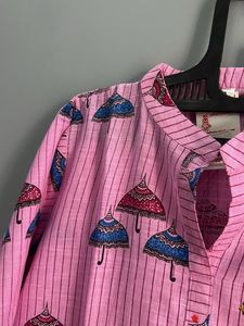 Pink Printed Kurta Set (XL)