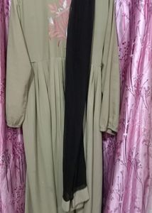 Long Abaya For Girls With Black Scarf