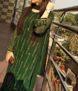 Sharara Dress (bottle Green Colour)