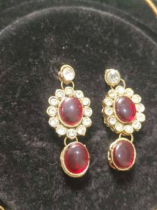 Ruby and Crystal Necklace &amp; Earring Set