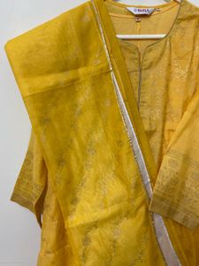 BIBA 4 Piece Gorgeous New Yellow Kurta Set