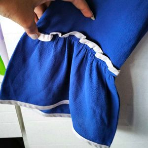 Blue Ruffle Sleeve Top