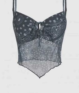 Aztek Knotted Sheer Crop Cami Top