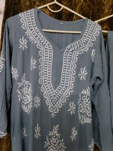 Cutwork Lucknowi Plazopair