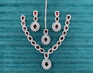 Red & Silver Jewelry Set