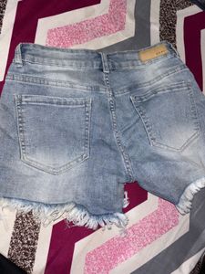 Distressed Denim Shorts