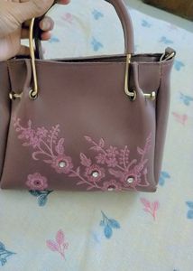 Floral Embroidered Satchel Bag
