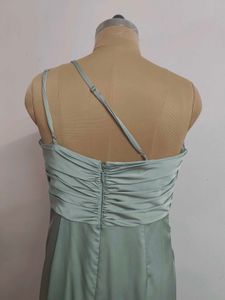 Sage Green One-Shoulder Gown