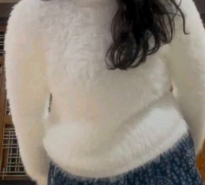Fluffy White Sweater