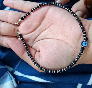 Real Silver Evil Eye Anklet