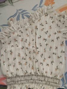 A Cute Cream Floral Top For Womens.