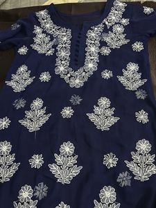 Elegant Blue Embroidered Kurta