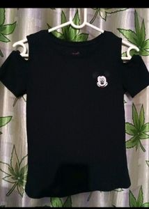 Black Mickey Mouse Top For Girld