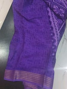 Floral Print Purple Saree