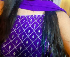 Elegant Purple Kurti Plazzo Set