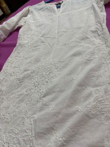 White Embroidered kurti
