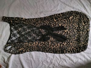 Cheeta Print Fitted Bodycone With Beautiful Back