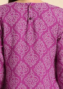 Printed Purple Kurta