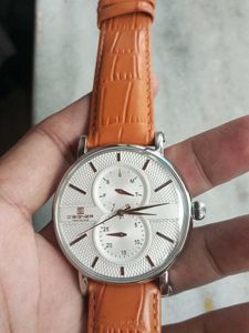 Designer Origner Cream White Analogue Mens Watch