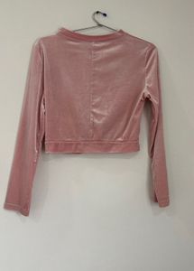 Pink Velvet Long Sleeve Top