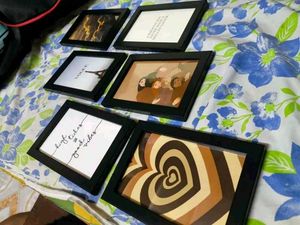 wooden frame Set of 7 framed wall art prints