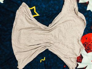 Striped V-Neck Bell Sleeve Top