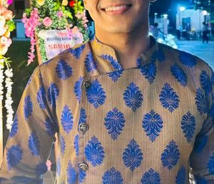Sojanya Royal Blue &amp; Gold Designer Kurta
