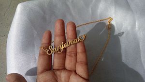 Custom &#39;Sanjana&#39; name necklace with heart detail