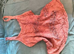 handcrafted adjustable Peach Printed Sleeveless to