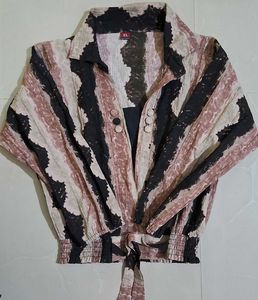 Striped Tie-Front Blouse