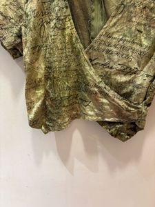 Vintage Green Velvet Wrap Top