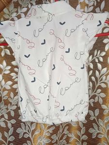 Cute Heart Print Baby Top &amp; Skirt