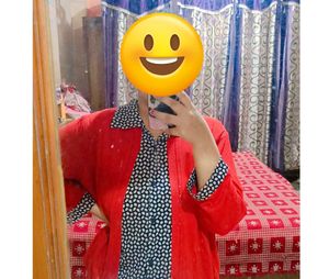 Red &amp; Black Polka Fusion Top