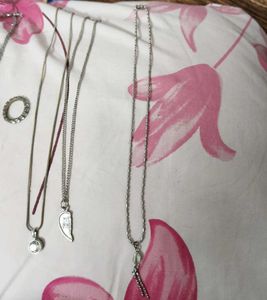 Nice fancy necklaces with chains and 2 fingure rin