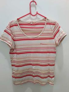 Striped Scoop Neck Tee