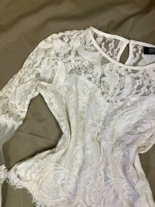Embroidered Net Top